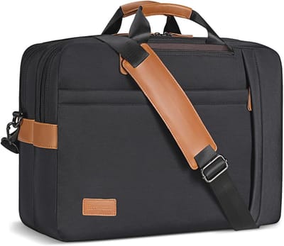 Converteerbare laptoptas 17/17,3 inch rugzak schoudertas voor kantoor, school en reizen - zwart