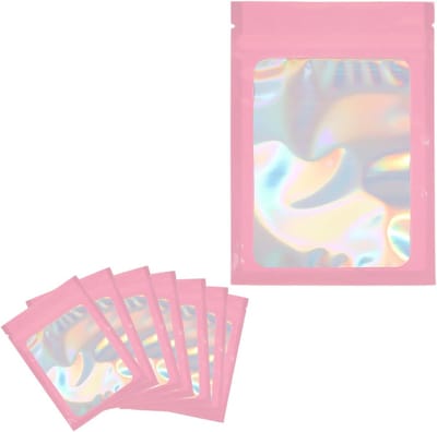 Herbruikbare Mylar Zakjes 7x10cm - Kleine Ziplock Tassen voor Voedsel, Sieraden en Verpakking, Geurvrije Aluminium Foliezakken in Roze