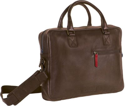 MUSTANG Leren Business tas Laptoptas met laptopvak Buxton Docubag Cognac Bruine