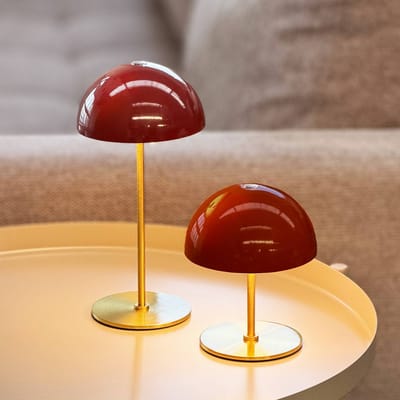 Dyberg Larsen ALONG Mini Tafellamp LED 2 Stuks Donkerrood/ Messing