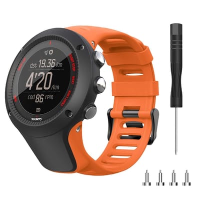 Dailygoods- Horlogeband Hoogwaardig TPU - Compatibel met Suunto Ambit 1/2/2S/2R/3 Sport/3 Run/3 Peak - Inclusief Gereedschap - 130mm Omtrek - Professionele Uiterlijk - Smartwatchband