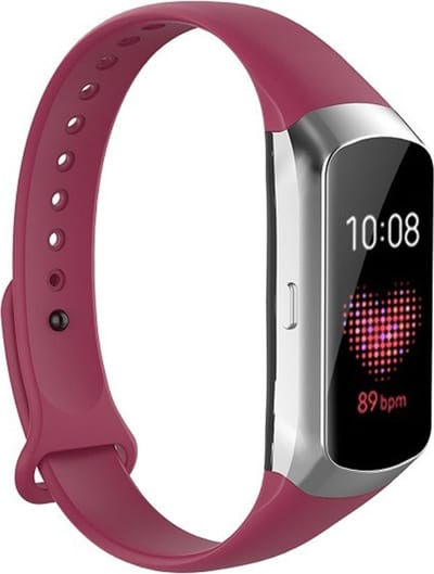 By Qubix - Compatible Samsung bandje - Siliconen bandje - Bordeaux - Geschikt voor Samsung Galaxy Fit