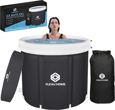 Opblaasbaar IJsbad XXL met Deksel en Pomp - Dubbel Zitkussen voor Wim Hof Methode - Hoogwaardige Isolatie