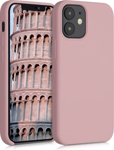 kwmobile telefoonhoesje geschikt voor Apple iPhone 12 mini - Hoesje met siliconen coating - Smartphone case in winter roze