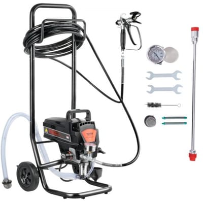 VEVOR Airless Verfspuit, 950 W, 3000 psi, Hoog Rendement Elektrisch Spuitapparaat, Verfspuiten Spuitverfmachine Hogedruk Airless Verfspuitsysteem met 15 m Hogedrukslanglengte