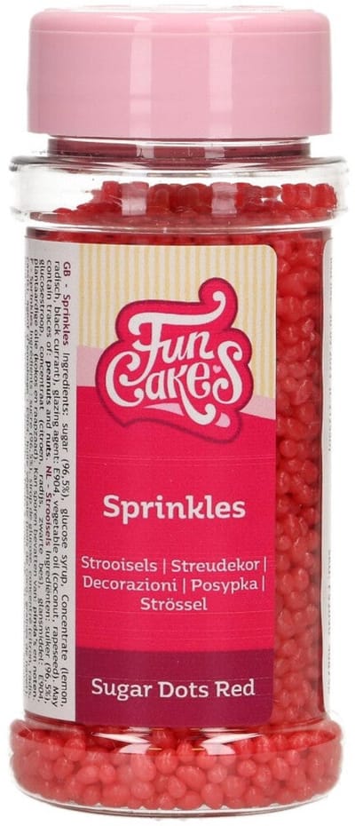 FunCakes Sugar Dots - Rood - 80g - Eetbare Taartdecoratie