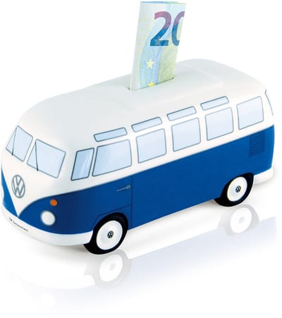 BRISA VW Collection - Volkswagen T1 Bulli Bus spaarpot-varkenspot, cadeau-idee/fansouvenir/retro-vintage-artikel (keramiek/schaal 1:22)