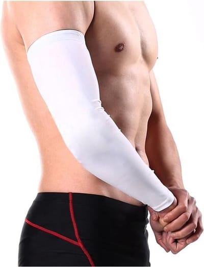 2 stuks Witte Armwarmers - Armstukken - Extra Large - XL