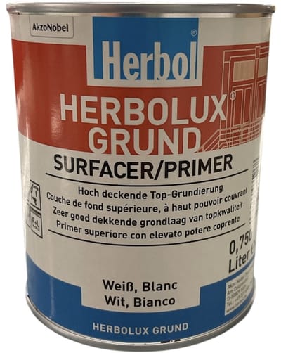 Herbol Herbolux Grund - Grondlaag en tussenlaag - Hout en diverse ondergronden - Solventbasis - 0.75 L - Wit
