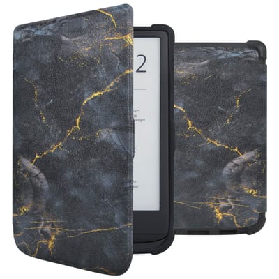 imoshion Design Slim Soft Case Sleepcover voor de Pocketbook Touch Lux 5 / HD 3 / Basic Lux 4 / Vivlio Lux 5 - Black Marble
