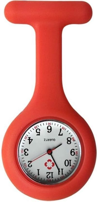 Fako® - Verpleegstershorloge - Zusterhorloge - Verpleegster Horloge - Siliconen Uni - Rood