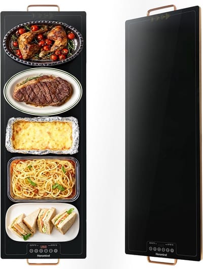 Warmhoudplaat - Keuken Verwarmer - Grote Keukens - Touch Bediening - 100 x 35 cm - Zwart