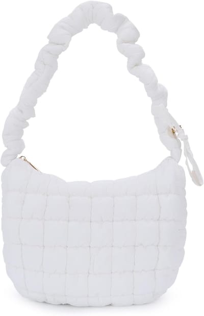 Dames Gewatteerde Schoudertas, Lichtgewicht Tote Bag, Ruime Hobo Bag voor Winkelen en Vrije Tijd
