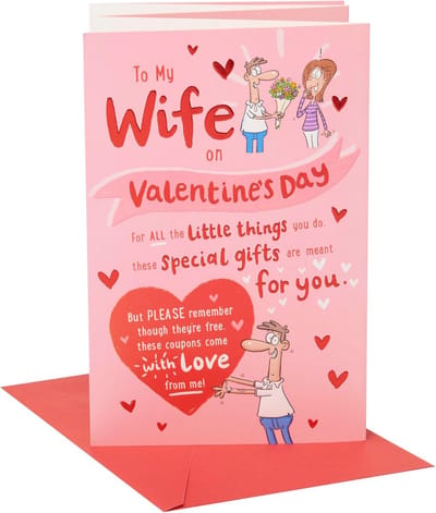 Grappige Valentijnskaart met Tekst voor Vrouw of Vriendin - Cartoon Valentijnsdag Wenskaart