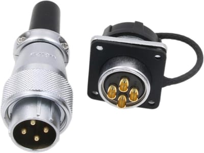 4-pins ronde bulkhead connector 25A stekker voor industriële toepassingen