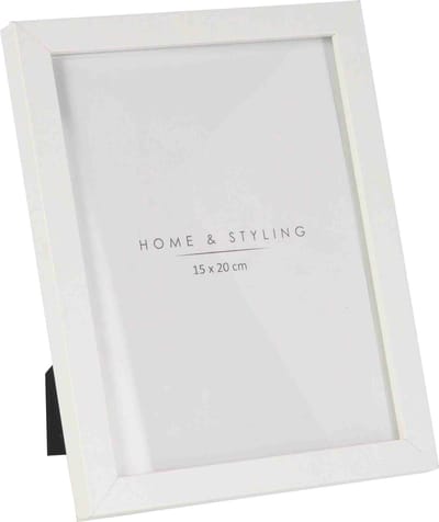 Home & Styling Fotolijstje - wit - kunststof - voor foto van 15x20cm