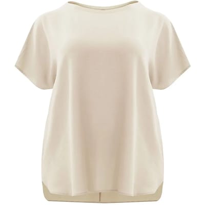 Ronde Hals T-shirt in Crêpe Dames Mat Fashion
