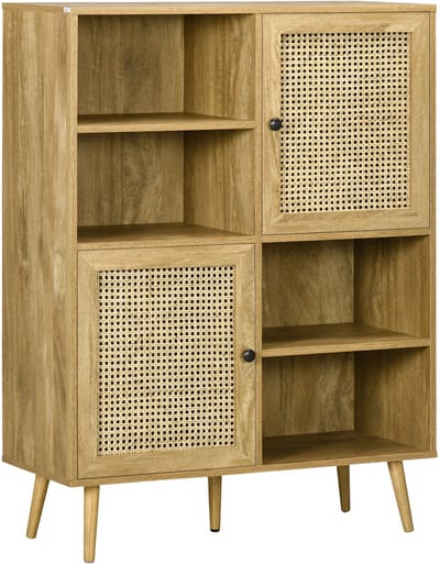 HOMCOM Dressoir - Spaanplaat - 90x32,5x120cm - Eikenhout