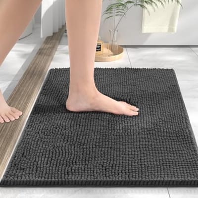 Badkamertapijt Antislip - Douchemat Vloerkleed - Veilig Douchen - Zeer Absorberend - 40 x 60 cm - Antraciet