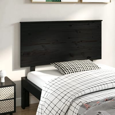 vidaXL - Hoofdbord - 124x6x82,5 - cm - massief - grenenhout - zwart
