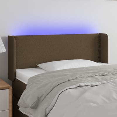 vidaXL - Hoofdbord - LED - 103x16x78/88 - cm - stof - donkerbruin