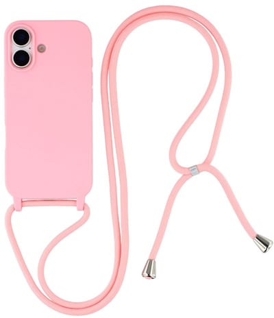 Coverup Hoesje - Geschikt voor iPhone 17 Hoesje - Coverup Siliconen Back Cover met Koord - Pink