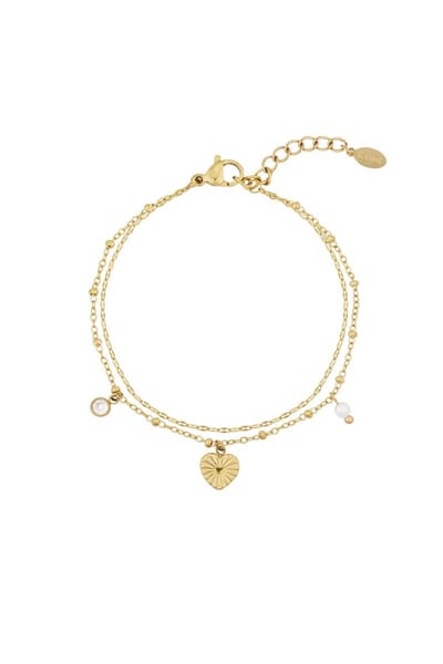 Love Love Love Dames Armband - Zilverkleur - Verkleurt niet - Cadeau - Goudlief.nl