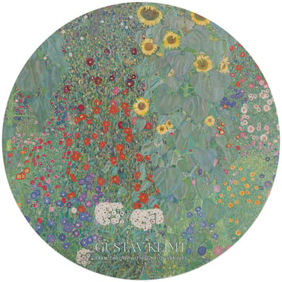 Glasschilderij Gustav Klimt - Boerderijtuin - Ø 70 - Glas - REINDERS