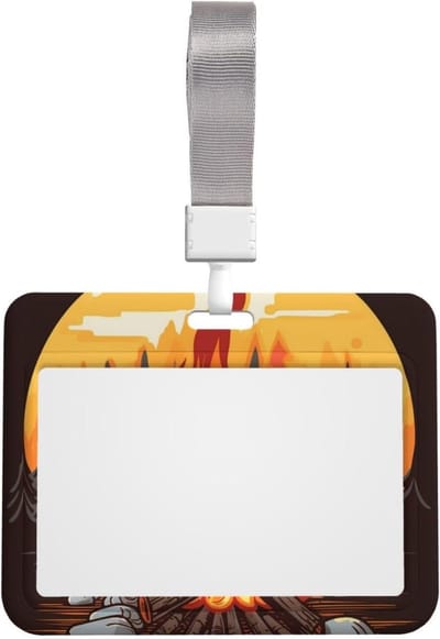 ID-kaarthouder - Naamplaathouder Badge - Veilig Identificeren - Verticale Haspel - 2.7 x 3.9 inch - Bonfire