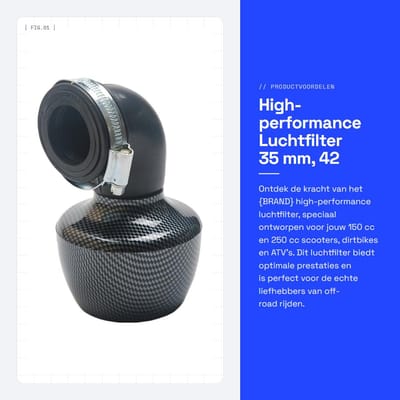 Dailygoods - High-performance Luchtfilter - 35 mm, 42 mm, 48 mm - Geschikt voor Dirt Bikes - Verbeterde luchtstroom - Ideaal voor scooters en quads