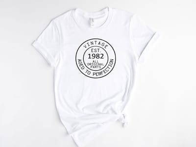 Lykke Aged to Perfection  T-shirt| Vintage 1982| 40 jaar| Unisex T-shirt | Heren – Dames| Maat S