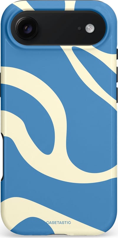 Casetastic hoesje geschikt voor Apple iPhone Air - MagSafe - Dubbellaagse bescherming - Lichtblauwe water vlekken - Fashion Case - Lavendel Crème Lichtblauw