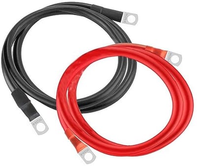 Batterijkabel 35 mm²/2 AWG 50 cm - Accukabel 12 V met M8 Ringklemmen voor Auto's, Motorfietsen en Caravans
