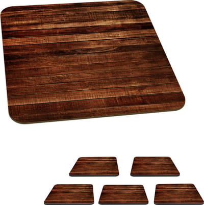 Onderzetters voor glazen - Hardhout - Robuust - Patronen - 10x10 cm - Glasonderzetters - 6 stuks