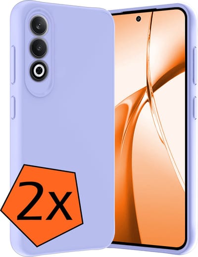 Hoes - 2 Stuks - Geschikt voor OnePlus Nord CE4 - Sterk & Shockproof - Case Siliconen - Back Cover - Telefoon Hoes - Lichtblauw