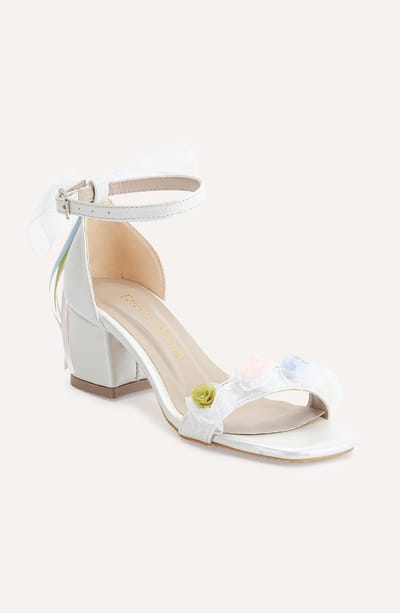 Grazia Lace Block Hak Bridal Sandalen