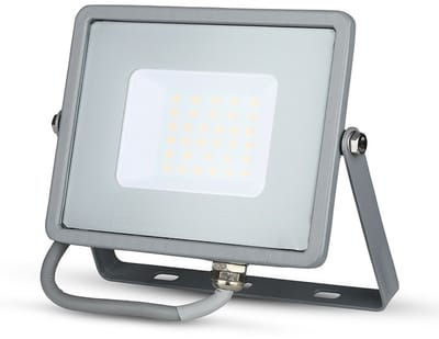 V-TAC VT-30-G LED Schijnwerper - Samsung - IP65 Waterdicht - Grijs - 30W - 2400 Lumen - 6400K