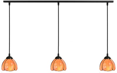 3 x Tiffany Tulipa lampen aan plafondbalk - Art Deco Trade