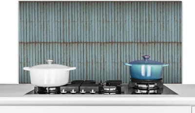 Spatscherm keuken 120x60 cm - Kookplaat achterwand Rustiek - Golfplaat - Roest print - Patronen - Muurbeschermer - Spatwand fornuis - Hoogwaardig aluminium