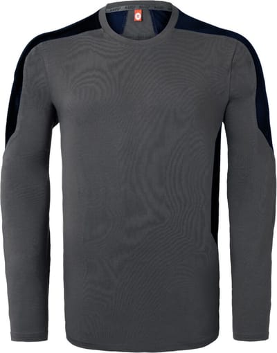 HAVEP T-shirt lange mouw Bicolor 10073 - Charcoal/Zwart - 2XL