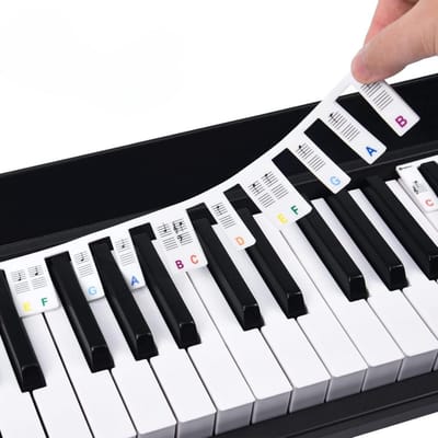 Siliconen Piano Stickers Afneembaar - 88 Toetsen - Keyboard Stickers - Herbruikbaar - Kleur