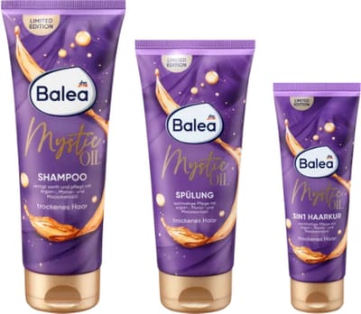Balea Mystic Oil Complex - Haarverzorging Set van 3 | Shampoo - Conditioner - Haarkur | Haarverzorging Limited Edition - Sensuele Geurbeleving & Intensieve Verzorging