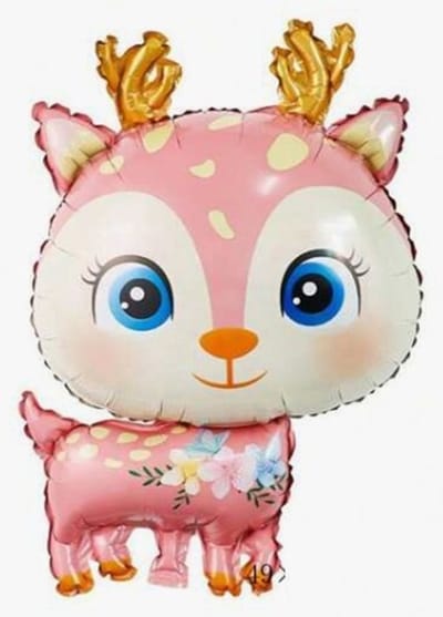 Folieballon - Hert Roze - 49 x 74,5 cm - ballon - feest - versiering - feest decoratie - 1 stuk