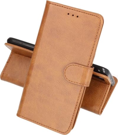 Hoesje Geschikt voor Samsung Galaxy A22 5G - Kaarthouder Book Case Telefoonhoesje - Bruin