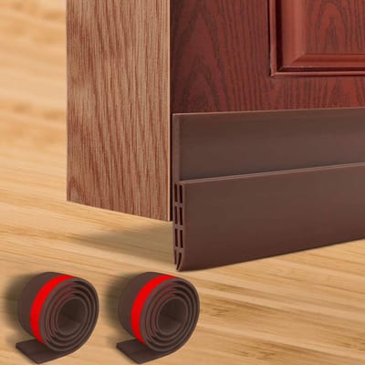 Tochtstrip Deur - Tochtband Tochtkering - Tocht Weren - Zelfklevend Siliconen - 5cm Breed 2 Stuks - Bruin