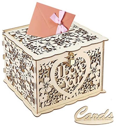 Huwelijkskaartdoos met Sleutels - DIY Geld Cadeaudoos, Rustic Gift Card Holder voor Bruiloften, Babyshowers, Verjaardagen, Afstudeerfeest