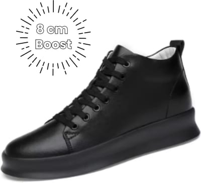 HeightBeast® Verhogende Casual Schoenen | onopvallend 8 cm langer | Liftschoenen | Langer worden | Hoge sneakers | Verhoogde zolen | Maat 37 | Zwart