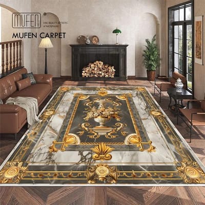 Luxe Goud Tapijt Antislip Gemakkelijk Schoonmaken Waskamer Vloermat Groot Oppervlak Zachte Tapijten voor Woonkamer Huisdecoratie Slaapkamer Kleed 60*90cm