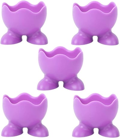 Siliconen Ei Cups - Houder Set - Ontbijt Serveren - Duurzaam Materiaal - 5x5x4 cm - Willekeurige Kleuren