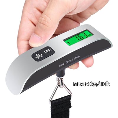 50kg/110lb Hangweegschaal Draagbare Mini LCD Digitale Elektronische Weegschaal Koffer Reis Bagage Weegschaal Balansweegschaal 50Kg gray